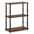 Furinno TURN-N-TUBE Engineered Wood 3-Tier Shelf Display Rack in Walnut/Brown