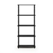 Furinno TURN-N-TUBE Engineered Wood 5-Tier Shelf Display Rack in Americano Black