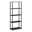 Furinno TURN-N-TUBE Engineered Wood 5-Tier Shelf Display Rack in Americano Black