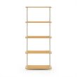 Furinno TURN-N-TUBE Engineered Wood 5-Tier Shelf Display Rack in Beech/White