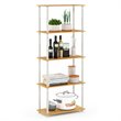 Furinno TURN-N-TUBE Engineered Wood 5-Tier Shelf Display Rack in Beech/White