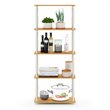 Furinno TURN-N-TUBE Engineered Wood 5-Tier Shelf Display Rack in Beech/White
