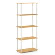 Furinno TURN-N-TUBE Engineered Wood 5-Tier Shelf Display Rack in Beech/White