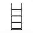 Furinno TURN-N-TUBE Engineered Wood 5-Tier Shelf Display Rack in Black