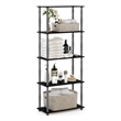 Furinno TURN-N-TUBE Engineered Wood 5-Tier Shelf Display Rack in Black