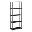 Furinno TURN-N-TUBE Engineered Wood 5-Tier Shelf Display Rack in Black