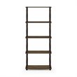 Furinno TURN-N-TUBE Engineered Wood 5-Tier Shelf Display Rack in Columbia Walnut