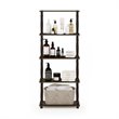 Furinno TURN-N-TUBE Engineered Wood 5-Tier Shelf Display Rack in Columbia Walnut