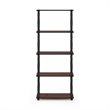 Furinno TURN-N-TUBE Engineered Wood 5-Tier Shelf Display Rack in Dark Cherry