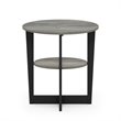 Furinno JAYA Contemporary Engineered Wood Oval End Table - Oak Gray/Black