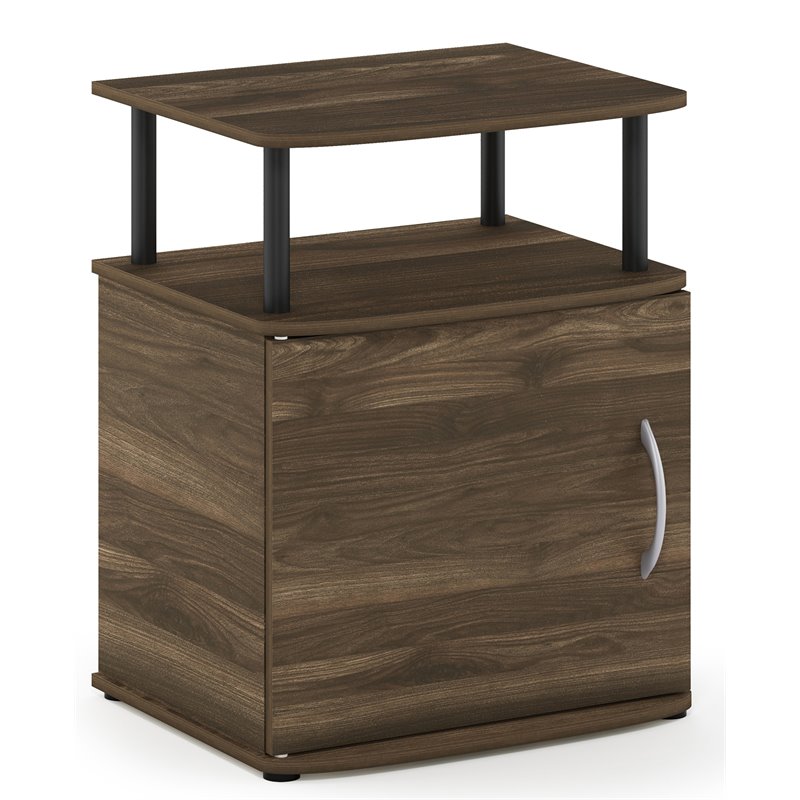 Furinno JAYA Engineered Wood Utility Design End Table in Columbia Walnut/Black