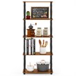 Furinno TURN-N-TUBE Engineered Wood 5-Tier Shelf Display Rack in Light Cherry