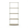 Furinno TURN-N-TUBE Engineered Wood 5-Tier Shelf Display Rack in Oak/White