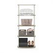 Furinno TURN-N-TUBE Engineered Wood 5-Tier Shelf Display Rack in Oak/White