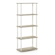Furinno TURN-N-TUBE Engineered Wood 5-Tier Shelf Display Rack in Oak/White