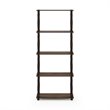 Furinno TURN-N-TUBE Engineered Wood 5-Tier Shelf Display Rack in Walnut