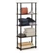 Furinno TURN-N-TUBE Engineered Wood 5-Tier Shelf Display Rack in Walnut