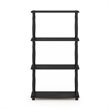 Furinno TURN-N-TUBE Engineered Wood 4-Tier Shelf Display Rack in Americano Black