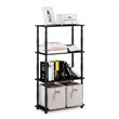 Furinno TURN-N-TUBE Engineered Wood 4-Tier Shelf Display Rack in Americano Black