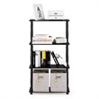 Furinno TURN-N-TUBE Engineered Wood 4-Tier Shelf Display Rack in Americano Black