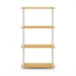 Furinno TURN-N-TUBE Engineered Wood 4-Tier Shelf Display Rack in Beech/White