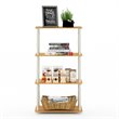 Furinno TURN-N-TUBE Engineered Wood 4-Tier Shelf Display Rack in Beech/White