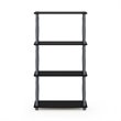 Furinno TURN-N-TUBE Engineered Wood 4-Tier Shelf Display Rack in Black/Gray