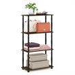 Furinno TURN-N-TUBE Engineered Wood 4-Tier Shelf Display Rack in Columbia Walnut