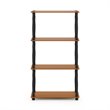Furinno TURN-N-TUBE Engineered Wood 4-Tier Shelf Display Rack in Light Cherry