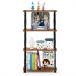 Furinno TURN-N-TUBE Engineered Wood 4-Tier Shelf Display Rack in Light Cherry