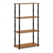Furinno TURN-N-TUBE Engineered Wood 4-Tier Shelf Display Rack in Light Cherry