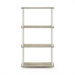 Furinno TURN-N-TUBE Engineered Wood 4-Tier Shelf Display Rack in Oak/White