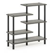 Furinno TURN-N-TUBE Engineered Wood 5-Tier Accent Display Rack in Oak Gray