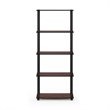 Furinno TURN-S-TUBE Engineered Wood 5-Tier Shelf Display Rack in Cherry/Black