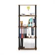 Furinno TURN-S-TUBE Wood 5-Tier Shelf Display Rack in Light Cherry/Black