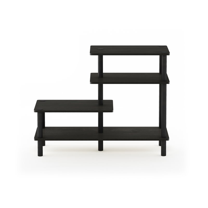 Furinno TURN-N-TUBE Engineered Wood 3-Tier Side Display Rack in Espresso/Black