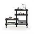 Furinno TURN-N-TUBE Engineered Wood 3-Tier Side Display Rack in Espresso/Black