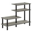 Furinno TURN-N-TUBE Engineered Wood 3-Tier Side Display Rack in Oak Gray/Black