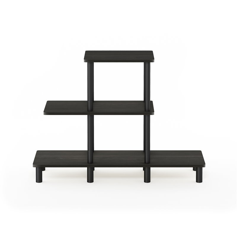 Furinno TURN-N-TUBE Engineered Wood 3-Tier Design Display Rack in Espresso/Black