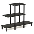 Furinno TURN-N-TUBE Engineered Wood 3-Tier Design Display Rack in Espresso/Black
