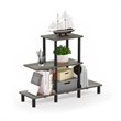Furinno TURN-N-TUBE Engineered Wood 3-Tier Design Display Rack in Oak Gray