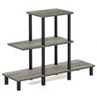 Furinno TURN-N-TUBE Engineered Wood 3-Tier Design Display Rack in Oak Gray