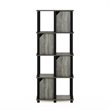 Furinno BRAHMS Engineered Wood 5-Tier Storage Shelf with 4 Doors in Oak Gray