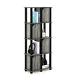 Furinno BRAHMS Engineered Wood 5-Tier Storage Shelf with 4 Doors in Oak Gray