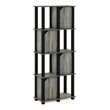 Furinno BRAHMS Engineered Wood 5-Tier Storage Shelf with 4 Doors in Oak Gray