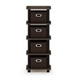 Furinno TURN-N-TUBE Engineered Wood 4-Bins System Rack in Columbia Walnut/Black