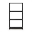 Furinno TURN-N-TUBE Engineered Wood 4-Tier Shelf Display Rack in Americano/Black