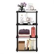 Furinno TURN-N-TUBE Engineered Wood 4-Tier Shelf Display Rack in Americano/Black