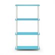 Furinno TURN-N-TUBE Engineered Wood 4-Tier Shelf Display Rack in Light Blue