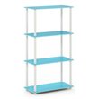 Furinno TURN-N-TUBE Engineered Wood 4-Tier Shelf Display Rack in Light Blue